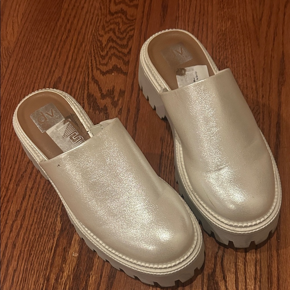 Women's White Slip-On Mules